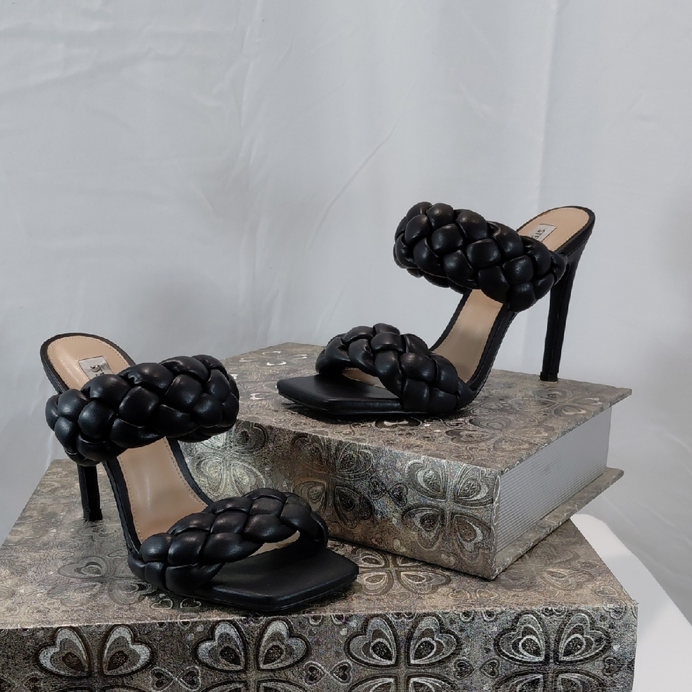 Steve Madden Black Braided Heels